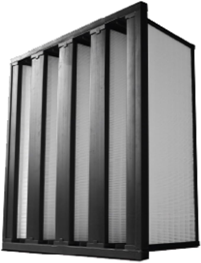 Synthetic Mini Pleat Rigid V-Bank Air Filter 24x24x12 – MERV 15 ASHRAE 52.2 by AccuraFil