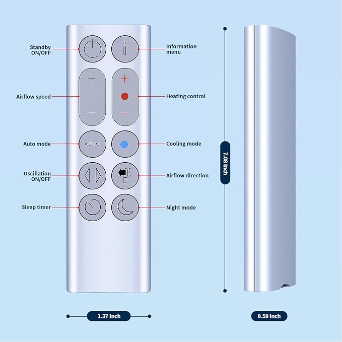 Replacement Remote Control for Dyson HP04 HP07 HP4A Pure Hot + Cool Heater Fan - Image 9