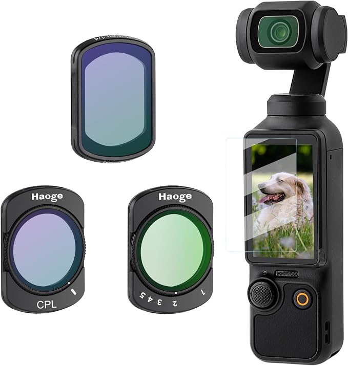 Haoge Magnetic Filters Set for DJI Osmo Pocket 3, Includes CPL, 1/4 Black by haoge