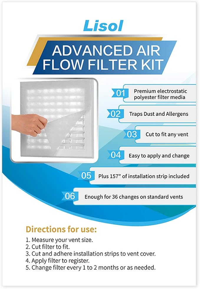Complete Air Vent Filters Kit- 98‘’ x 18'' Electrostatic Media - Image 2