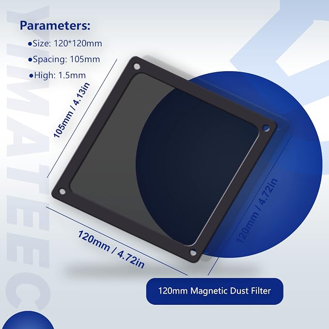 Dust Filter PC 120mm for Computer Cooler/PSU/Routers Nylon 80 Mesh, Magnetic - Image 4