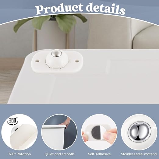 8 Pcs Self Adhesive Caster Wheels, Wheel - Image 5