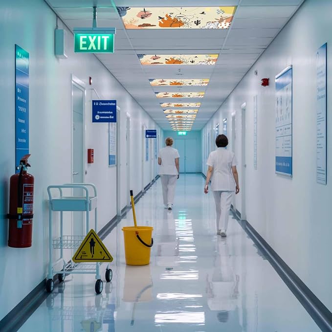 Fluorescent Light Covers for Ceiling Lights Boho Abstract Geometric Magnetic - Image 9