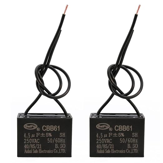 CBB61 Capacitor 4.5uf 250V AC Ceiling Fan 2 Wire 50/60Hz by AKZYTUE