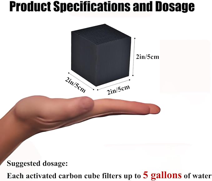 Aquarium Filter Cube with Activated Carbon – 2 Pack Reusable 2" Filter Media - Image 2