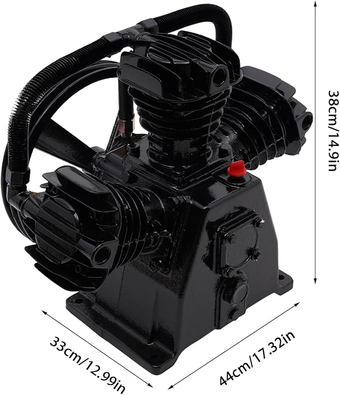Air Compressor Pump Head, 5-HP Single-Stage Inline-Twin Replacement Air - Image 7