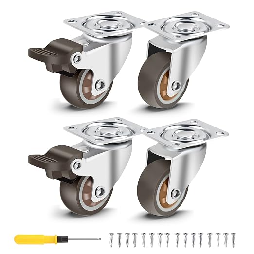Nefish 1.5 Inch Caster Wheels Rubber Castor by Nefish