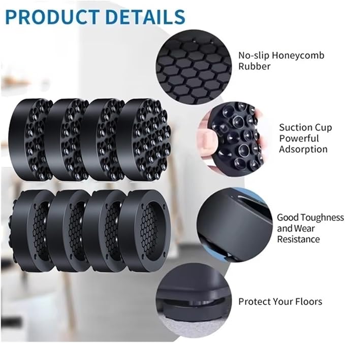 8PCS Universal Anti-Vibration Stabilizer Feet, Non-Slip Noise Reduction Pads - Image 2
