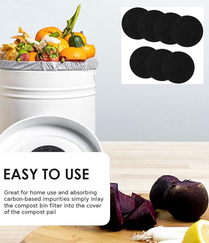 7 Pack Compost Bin Charcoal Filters Round Indoor Kitchen Compost Bucket - Image 9