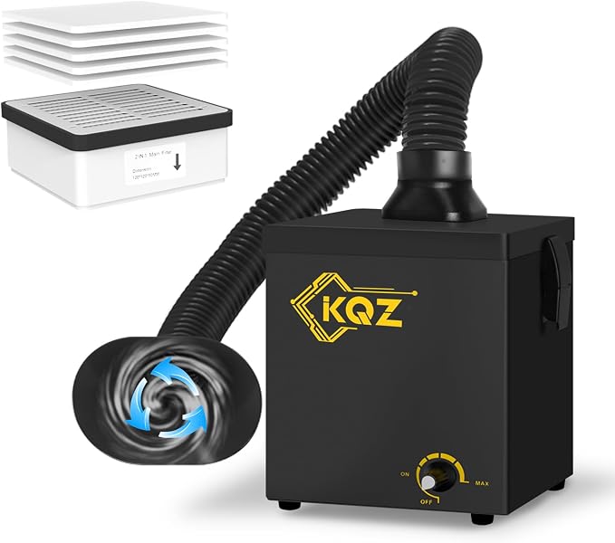 KQZ-B1 Solder Fume Extractor, 168m³/h Strong Suction Smoke Extractor, 5*Thick by CleartheAirClearYourMind