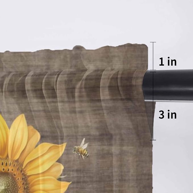 Summer Sunflower Sheer Valance Curtains - Image 7