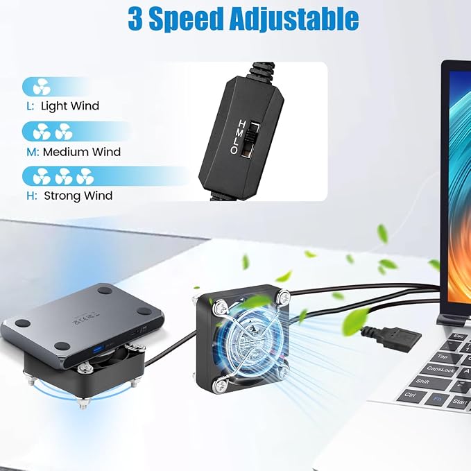 GDSTIME 2-Pack Quiet 40mm USB Fans - Image 3