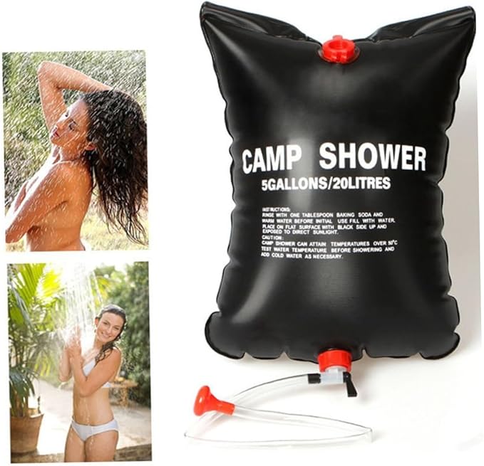 Solar Camp Shower Bag Solar Heated Outdoor Shower Bag Portable Bathing for Outdoor Travel Hiking Climbing (5 Gallons/20 L)