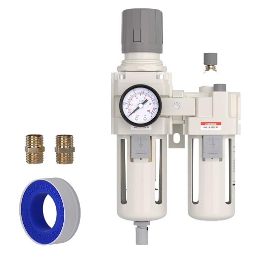 AIRZOE 3/4" NPT Compressed Air Filter Regulator Lubricator Combo, Air by AIRZOE
