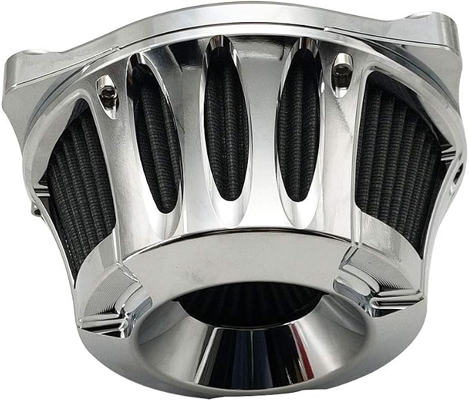 Harley Air Cleaner Motorcycle Filter Intake CNC Cut Kit Chrome - Image 3