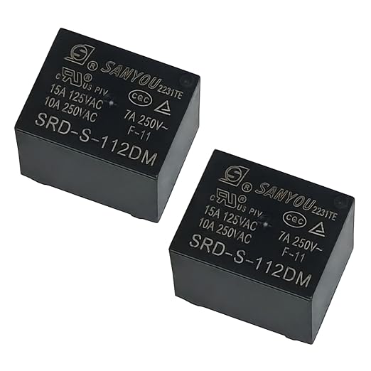 2Pcs SRD-S-112DM 12VDC 15A 4Pins Water Heater Air Conditioner Relay by Jerwickeli