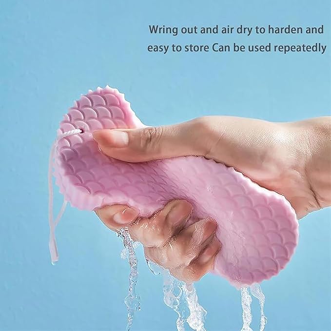 Magic Exfoliating Bath Sponge, 3D Super Soft Exfoliating Bath Sponge, Gentle & Effective Exfoliation, Highly Absorbent Design for Convenience and Durability (4PCS)