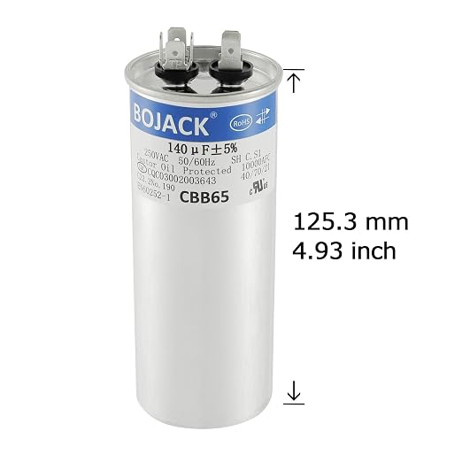 BOJACK 140 uF ±5% 140 MFD 250 V CBB65 Round Run Start Capacitor - Image 3