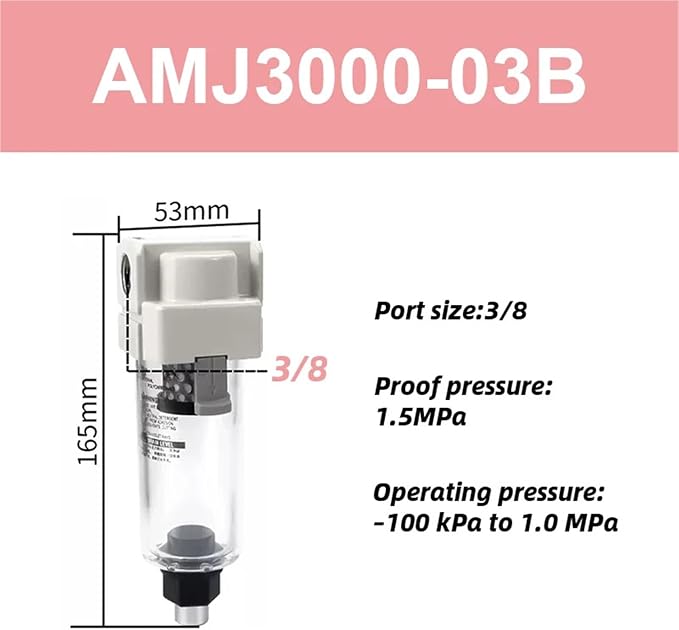 1pc Vacuum Water Droplet Separator Vacuum Pipeline Filter Negative Pressure - Image 2