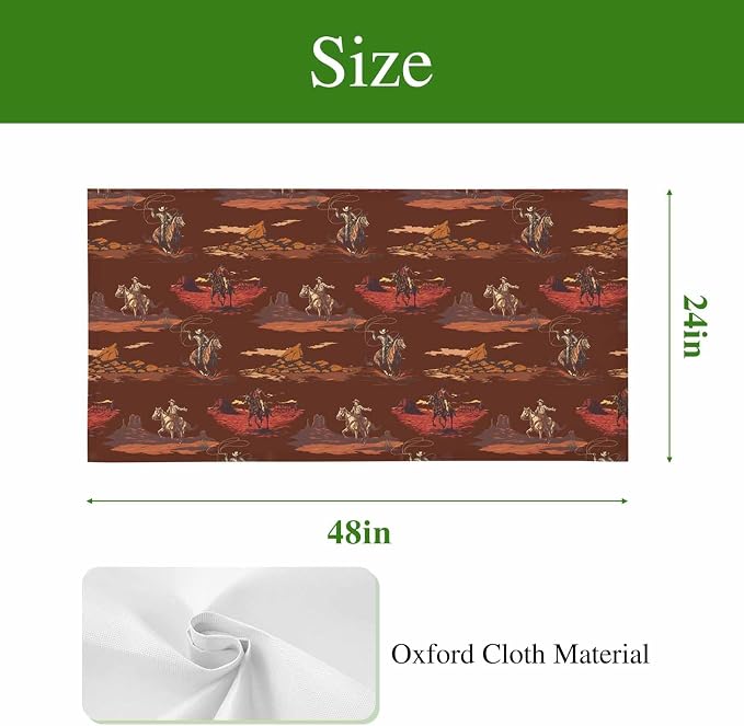Cowboys Horses 2 Pcs Fluorescent Light Covers 4 x 2 Feet, Desert Ethnic Winds - Image 9