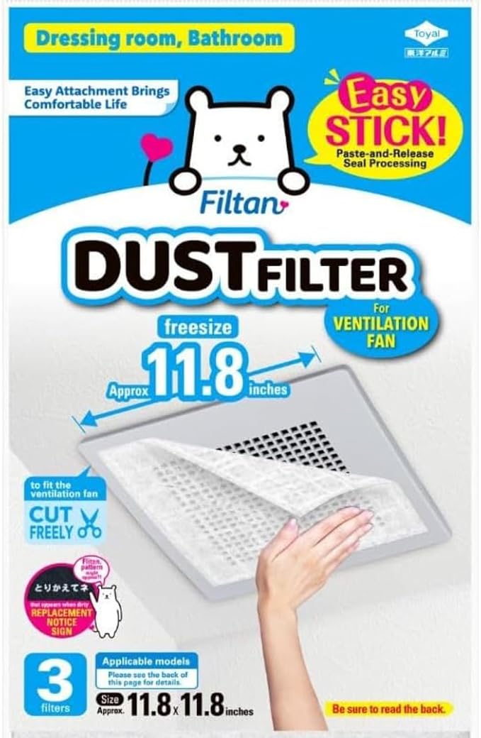 Easy Apply Dust Filter for Ventilation Fan, Peel & Stick, Self-Adhesive by FILTAN