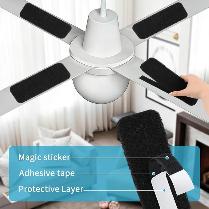 15 Pcs Ceiling Fan Filters for Blades, Activated Coconut Shell Carbon Air - Image 6