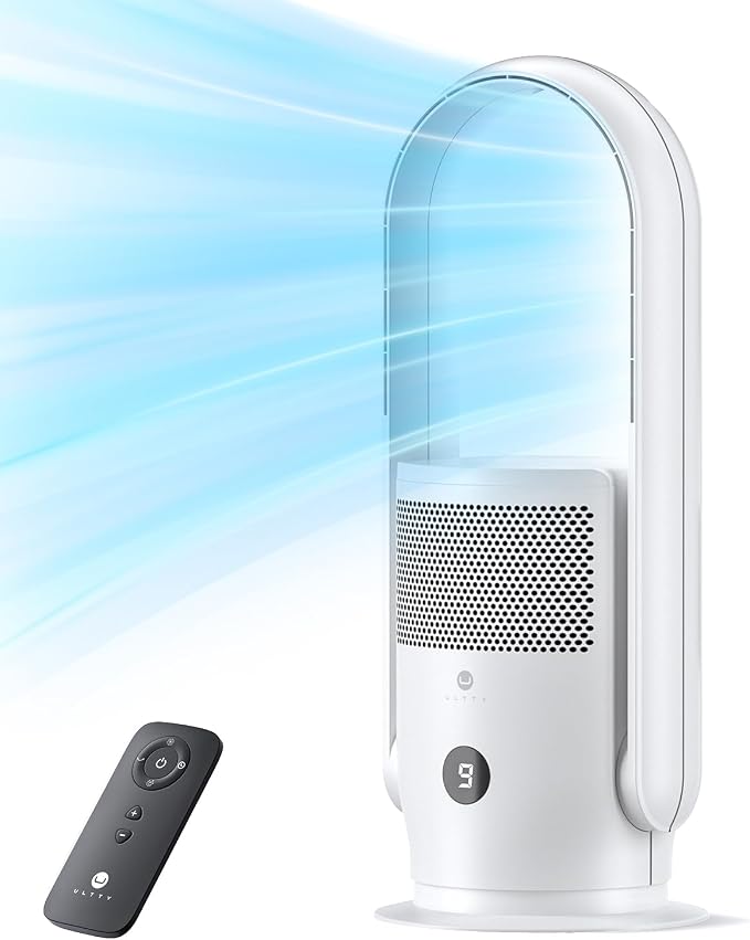 ULTTY Bladeless Tower Fan and Air Purifier Combo, Quiet Oscillating Fan - Image 9