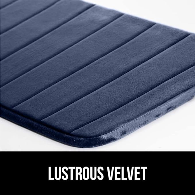 GORILLA GRIP Memory Foam Bath Mat, Soft Absorbent US Designed Bathroom Rug, Gripping Dots Machine Washable Bathmat, Cushioned Floor Mats, Shower Sink Rugs Room Décor Accessories, 36x24 Navy Blue