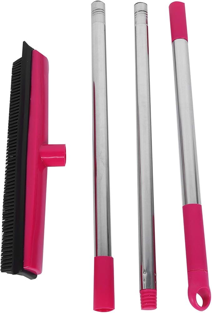 Multifunctional Broom, Telescopic Carpet Rake Rubber Pp 12.6in Brush Easy Wash by KELFEEAO