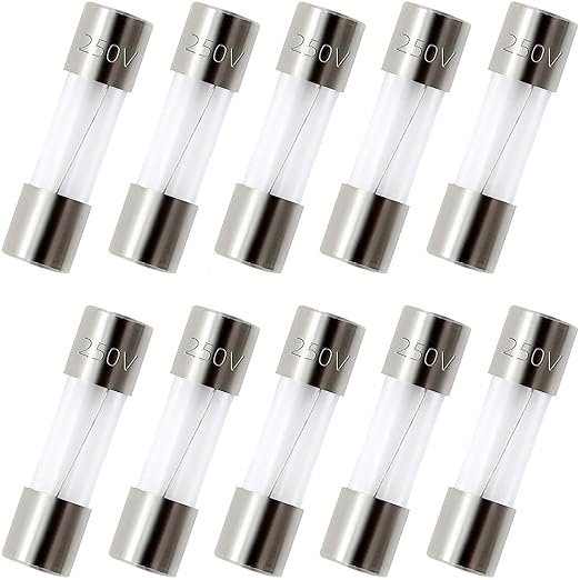 Pack of 10 pcs F5AL Fast-Blow Fuse 5A 250V Glass Fuses 0.2 x 0.79 inch / 5 x 20 by ZUPAYIPA