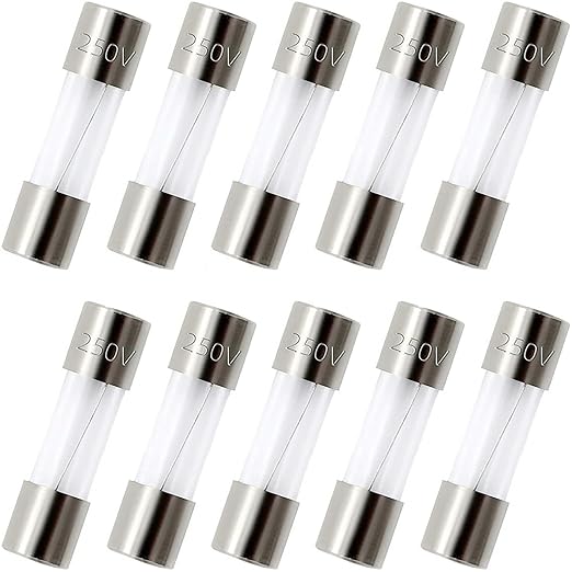 Pack of 10 pcs F2AL Fast-Blow Fuse 2A 250V Glass Fuses 0.2 x 0.79 inch / 5 x 20 by ZUPAYIPA