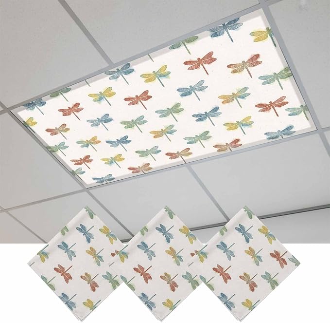 Fluorescent Light Covers for Ceiling Lights Watercolor Dragonfly Magnetic Light by Home+L6