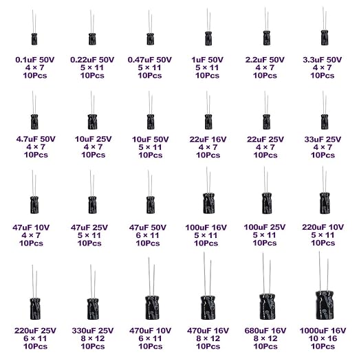 Swpeet 240Pcs 24 Kinds Different Electrolytic Capacitors Range 0.1uF－1000uF - Image 2