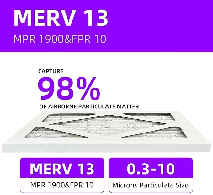 10x10x1 MERV 13 Pleated Air Filter MPR 1500-1900 & FPR 10, Furnace Air Filters - Image 3