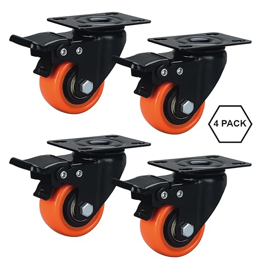 2" Caster Wheels Set of 8, Heavy Duty - Image 5