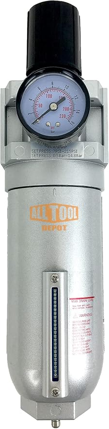 3/4" NPT SUPER DUTY Compressed Air In Line Filter Regulator Combo Piggyback by AllToolDepot