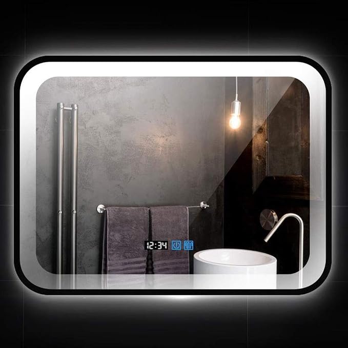 Bathroom Mirror with LED Light and Demister Pad Wall Mounted Mirror Makeup - Image 6