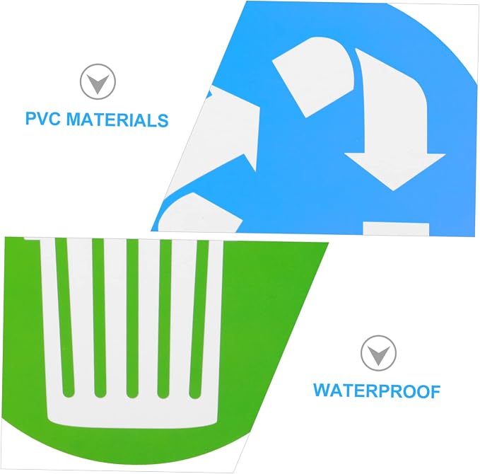 NUOBESTY 12pcs Adhesive Waste Sorting Stickers - Image 2