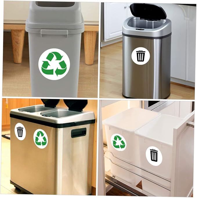 Garbage Sorting Stickers Set 6 Self-Adhesive Waste Classification Labels - Image 2