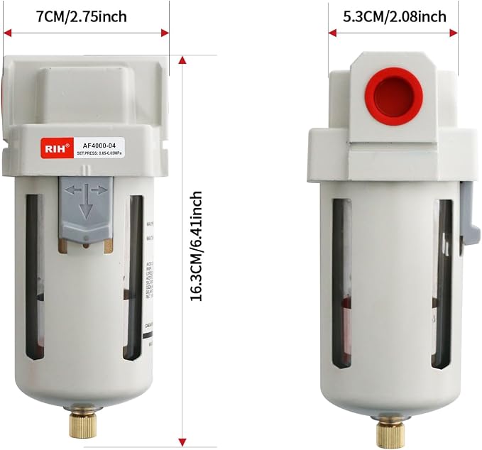 RIH 1/2" NPT Air Dryer for Compressor, Air compressor water separator, air - Image 2