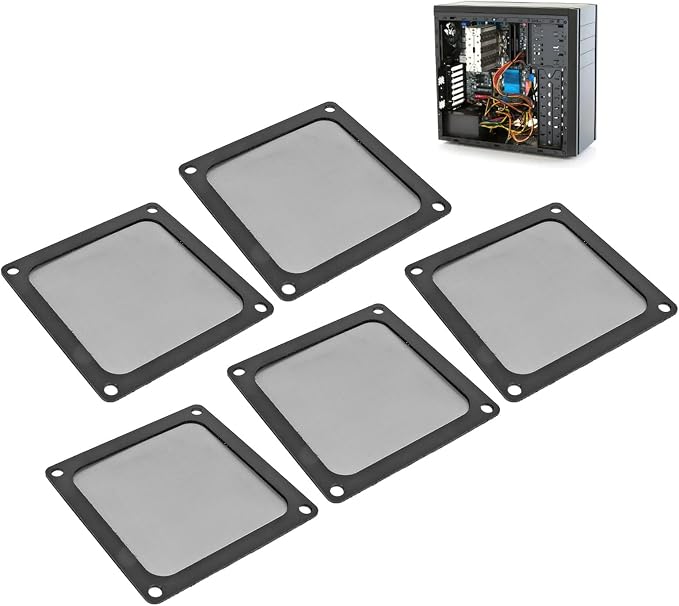 5PCS PC Case Dust Mesh Filter, 80x80mm / 3.1x3.1in Nylon Dust Filter Cover by Yunseity