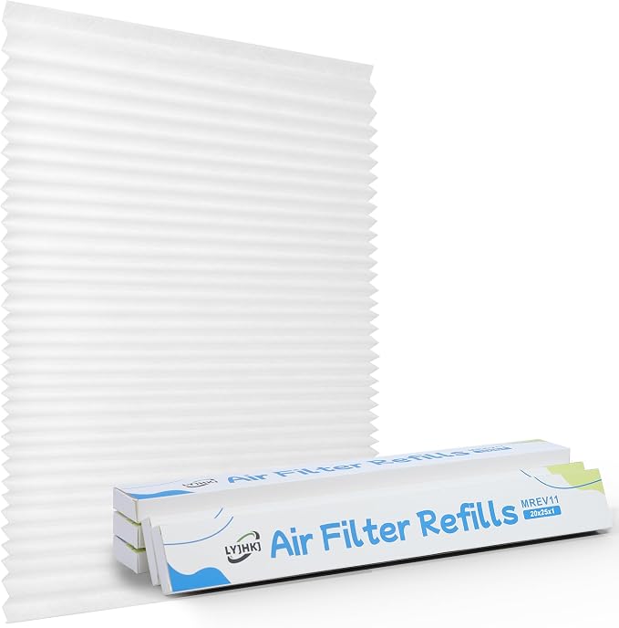 5 Pack 20x25x1 MERV 11 Air Filter Refills, Replaceable Filter Media only by LYJHKJ