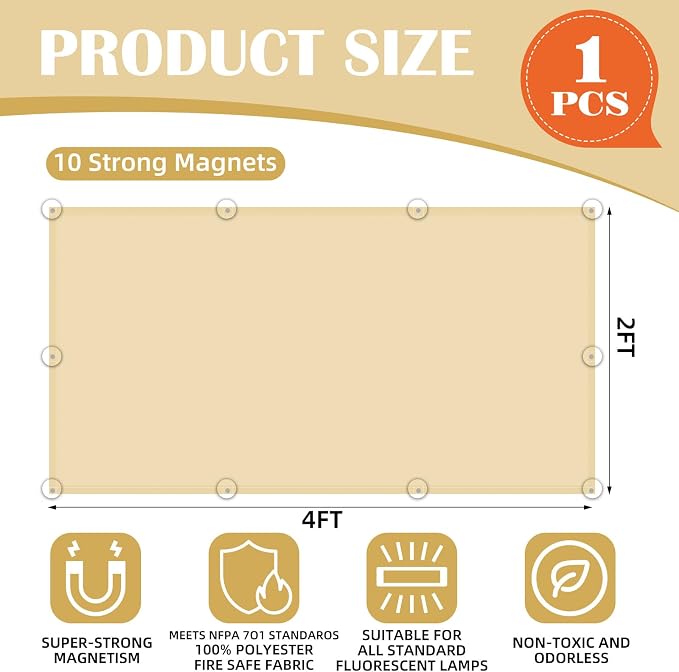Fluorescent Light Covers -1PCS 4x2 Feet Classroom Covers - Image 2