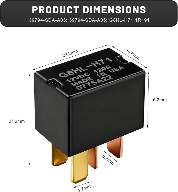 2 PCS Car AC Relay, G8HL-H71 AC & Starter Relays Assembly Replaces - Image 2