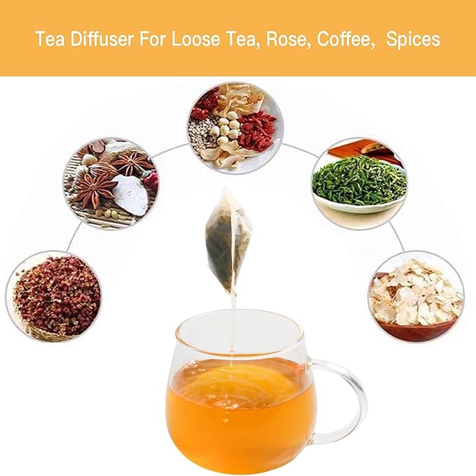Tea Filter Bags, Tea Bags for Loose Leaf Tea Safe & Natural Material, - Image 7