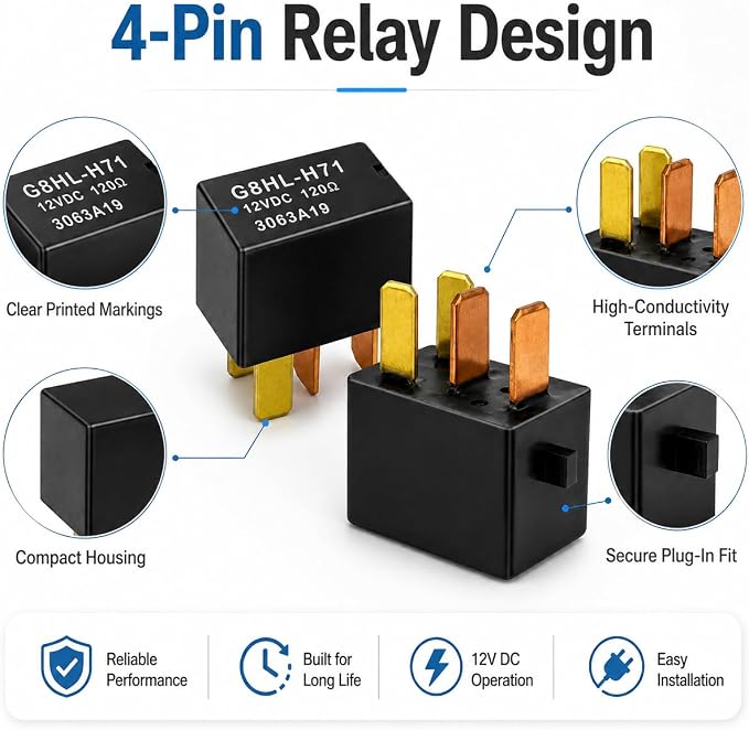 4 Pcs Relay G8HL-H71-12VDC Automotive Relay 39794-SDA-A03 39794-SDA-A05 - Image 5