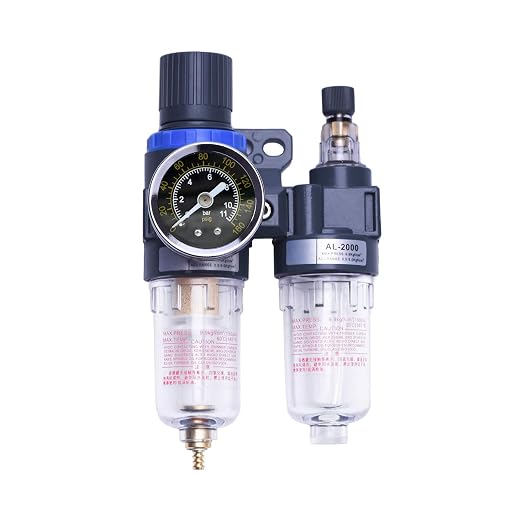 1/4" Compressor Air Filter Air Pressure Regulator Water-oil Separator Trap by ZHONGAN