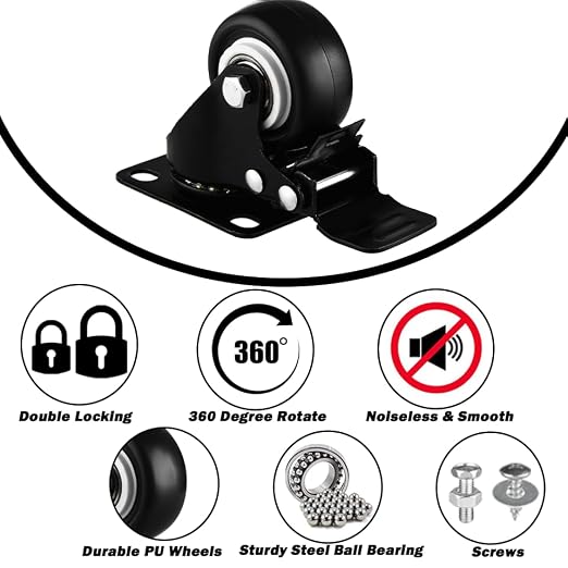 2" Casters Set of 28 Heavy-Duty Industrial Caster Wheels - Image 4