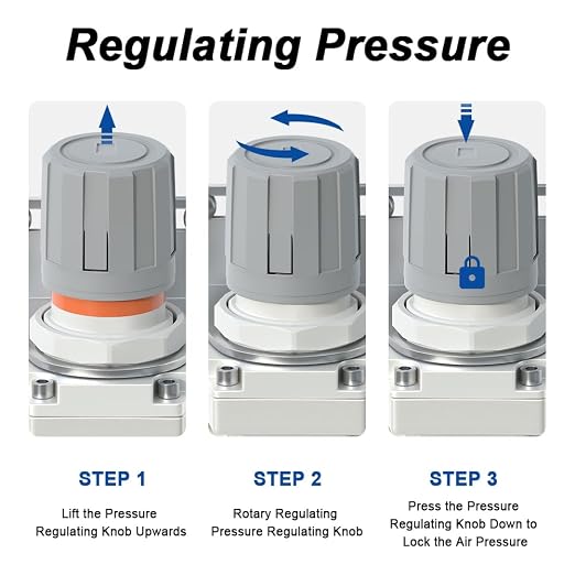 AIRZOE 1/2" NPT Compressed Air Filter Regulator Lubricator Combo, Air - Image 6