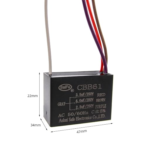 CBB61 Capacitor 3.5uf+4uf+2.5uf 250V AC Ceiling Fan 4 Wire 50/60Hz - Image 2